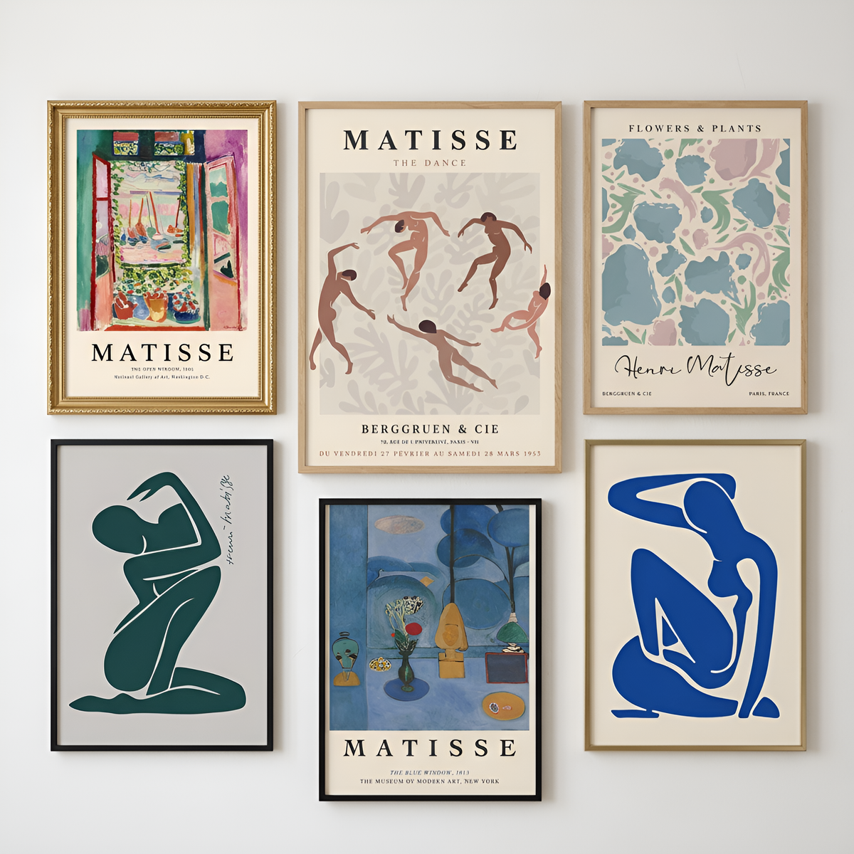Lot 6 affiches reproductions Henri Matisse (1 A3 + 5 A4) – Papier 300g – Sans cadre